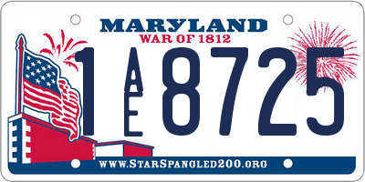 MD license plate 1AE8725