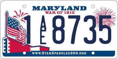 MD license plate 1AE8735