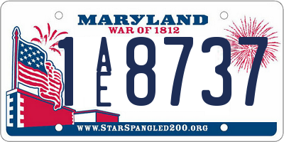 MD license plate 1AE8737