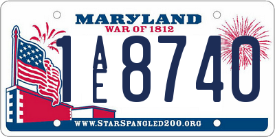 MD license plate 1AE8740