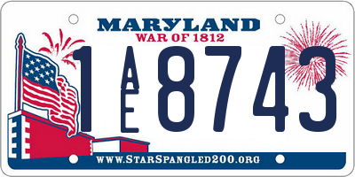 MD license plate 1AE8743