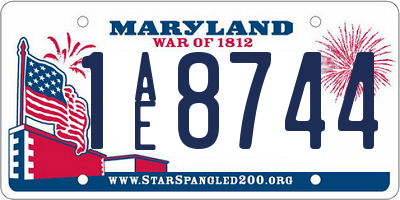 MD license plate 1AE8744