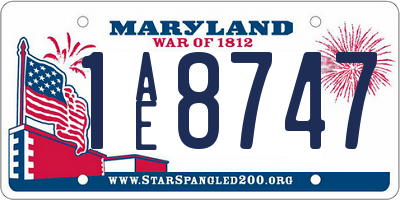 MD license plate 1AE8747