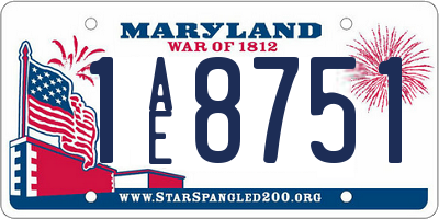 MD license plate 1AE8751