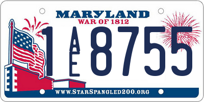MD license plate 1AE8755