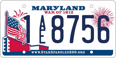 MD license plate 1AE8756