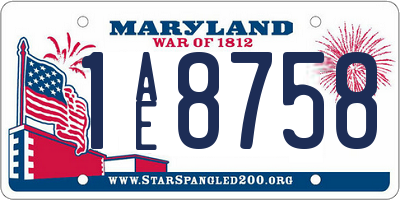 MD license plate 1AE8758