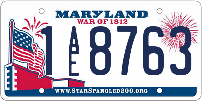 MD license plate 1AE8763