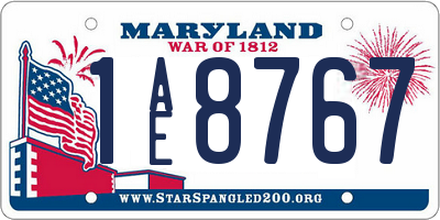 MD license plate 1AE8767