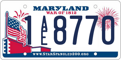MD license plate 1AE8770
