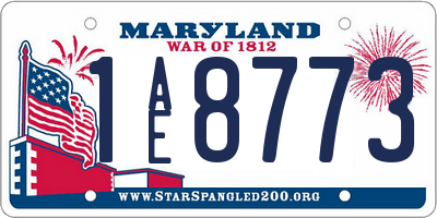 MD license plate 1AE8773