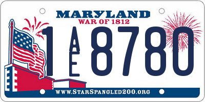 MD license plate 1AE8780