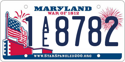 MD license plate 1AE8782