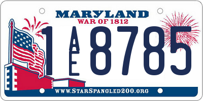 MD license plate 1AE8785