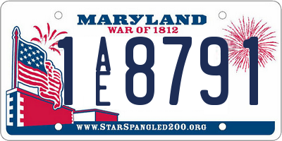 MD license plate 1AE8791