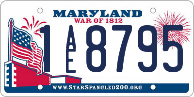 MD license plate 1AE8795