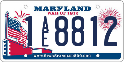MD license plate 1AE8812
