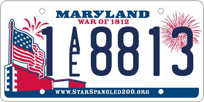 MD license plate 1AE8813