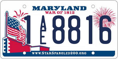 MD license plate 1AE8816