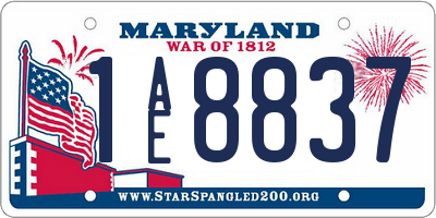 MD license plate 1AE8837