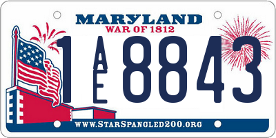 MD license plate 1AE8843