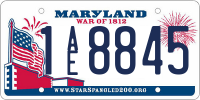 MD license plate 1AE8845