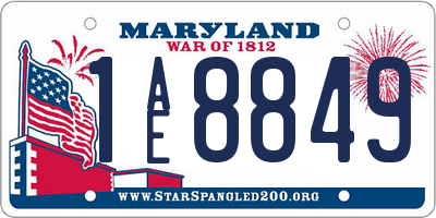 MD license plate 1AE8849