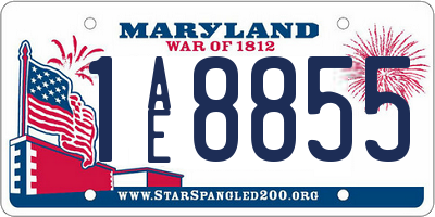 MD license plate 1AE8855