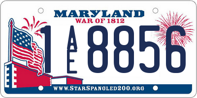 MD license plate 1AE8856