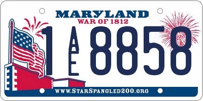 MD license plate 1AE8858