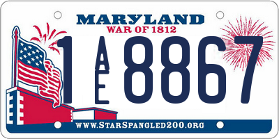 MD license plate 1AE8867