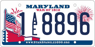 MD license plate 1AE8896