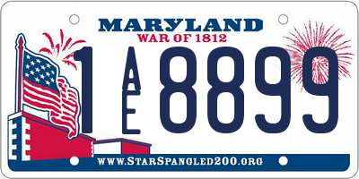 MD license plate 1AE8899