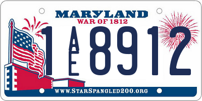 MD license plate 1AE8912