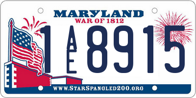MD license plate 1AE8915