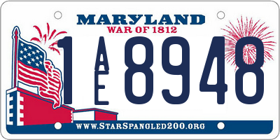 MD license plate 1AE8948