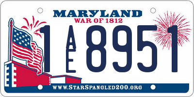 MD license plate 1AE8951