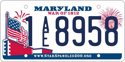 MD license plate 1AE8958