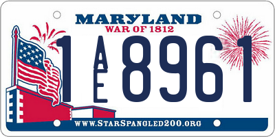 MD license plate 1AE8961