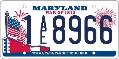 MD license plate 1AE8966