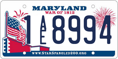 MD license plate 1AE8994