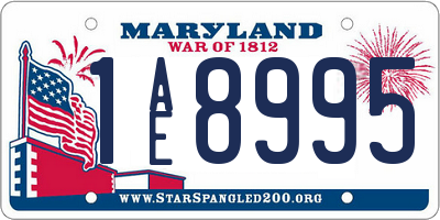 MD license plate 1AE8995
