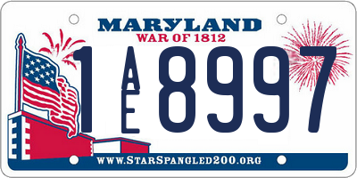 MD license plate 1AE8997