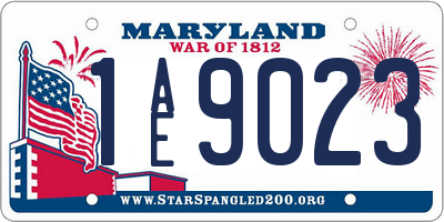 MD license plate 1AE9023
