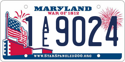 MD license plate 1AE9024
