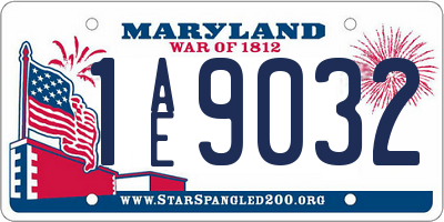 MD license plate 1AE9032