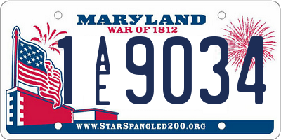 MD license plate 1AE9034
