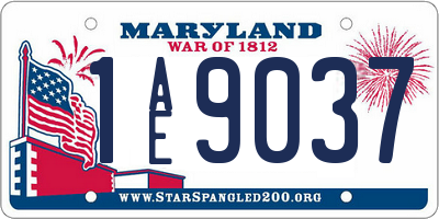 MD license plate 1AE9037