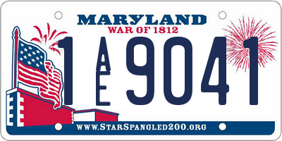 MD license plate 1AE9041
