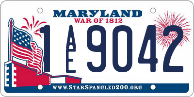 MD license plate 1AE9042